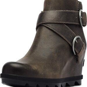 Sorel Women's Joan of Arctic Wedge II Buckle Boot Light Rain Waterproof - Quarry